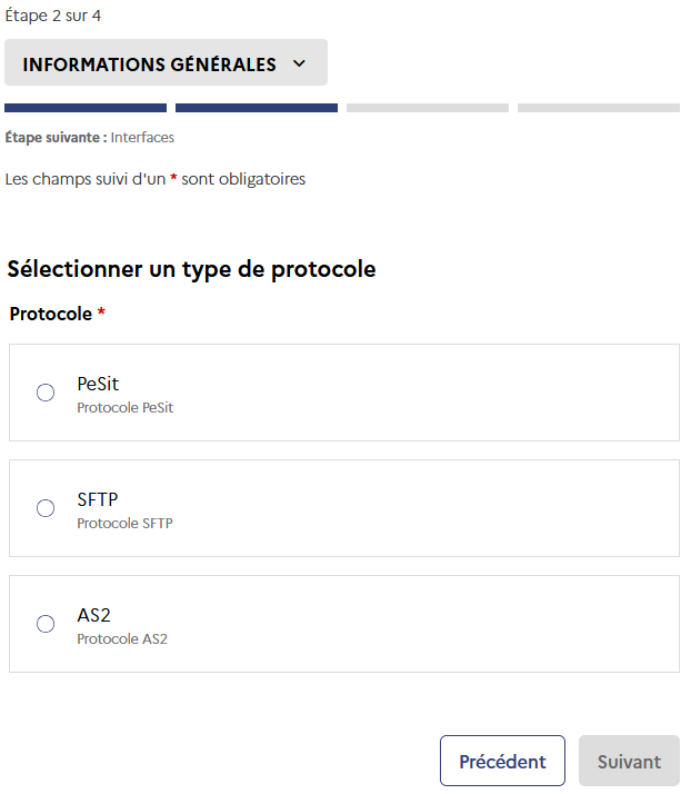 Choisir son protocole sur le bloc Informations Générales